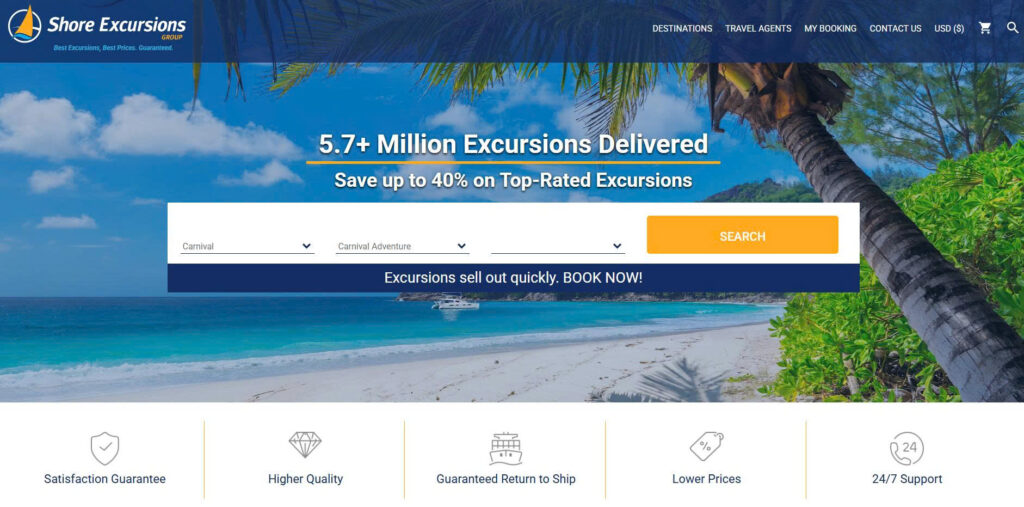 Shore Excursions Group vs Direct Ferries platform comparison chart