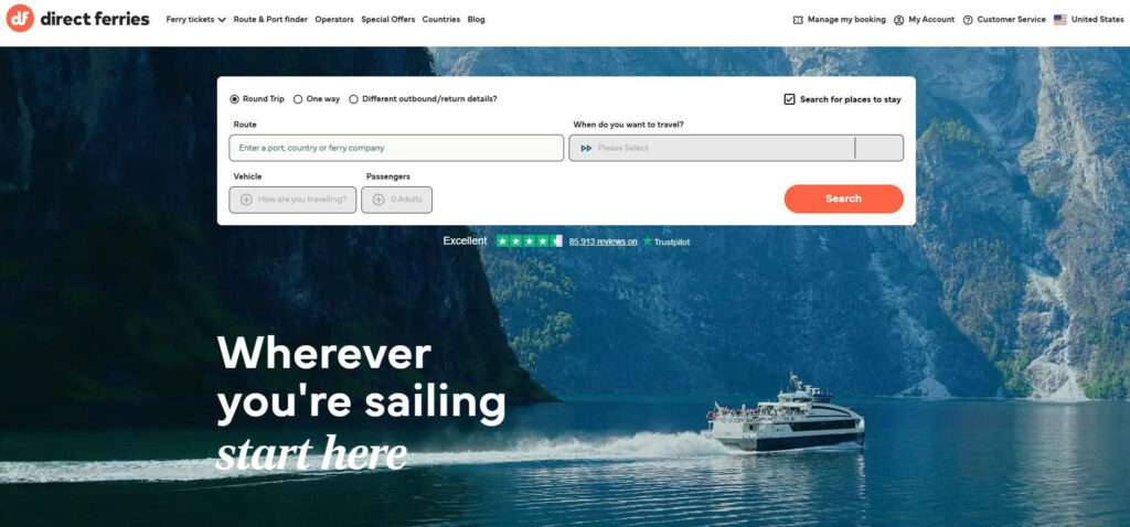 Shore Excursions Group vs Direct Ferries platform comparison chart